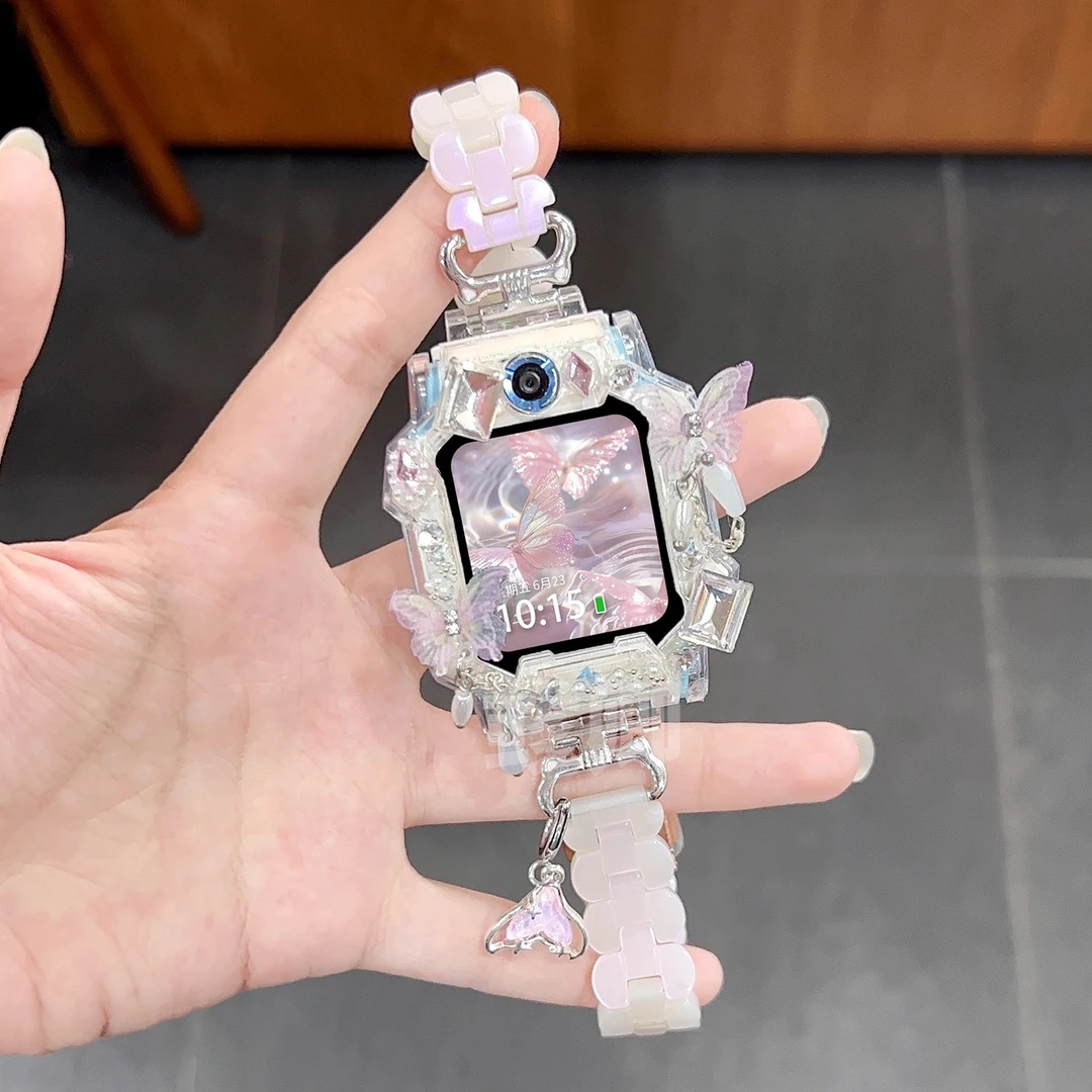 《莺歌蝶舞》适用小天才电话手表z11创意diy壳z10/9/8/7s/6树脂表带