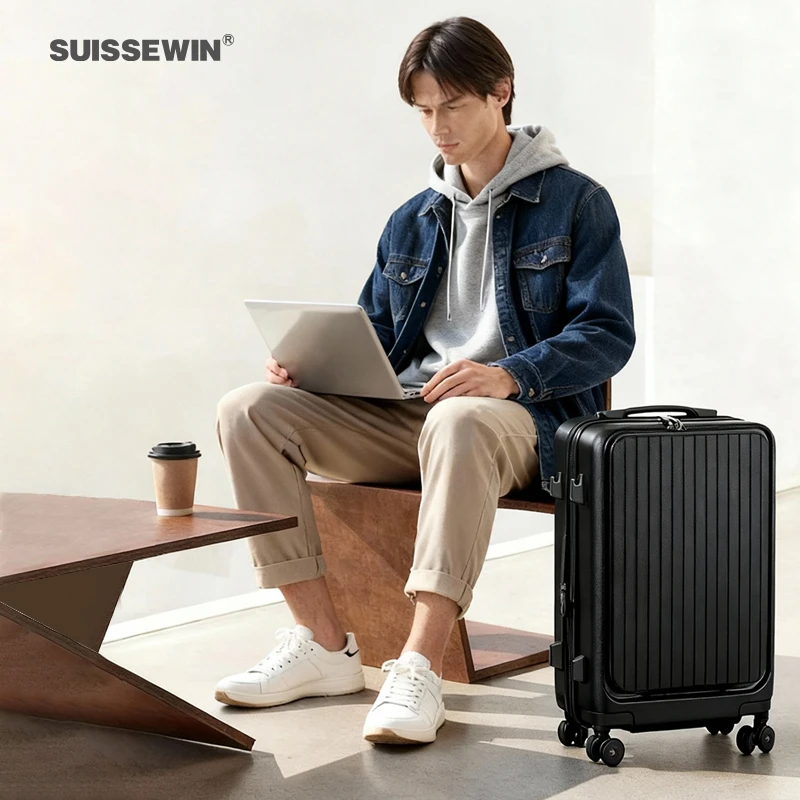 祥兴SUISSEWIN20寸登机箱万向轮拓展行李箱男女翻盖拉杆箱SN8611