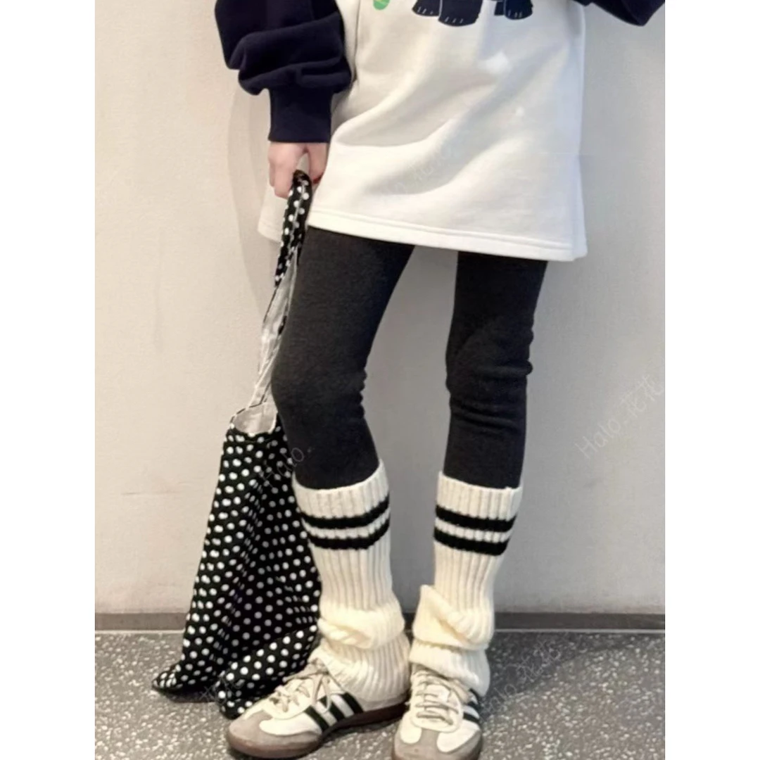 【C TING】新款韩版亲子装童装可拆卸袜套加绒打底裤-8802/3