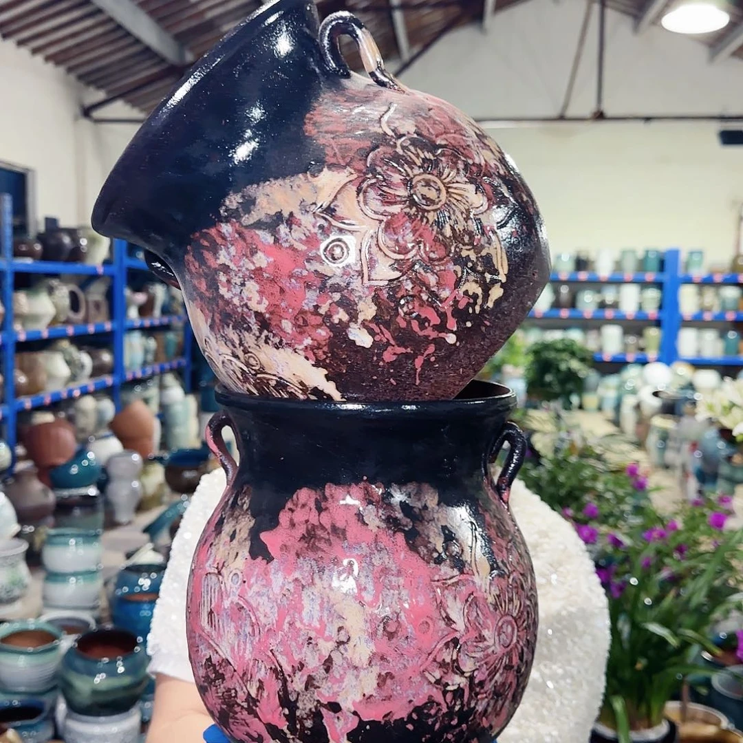 紫砂花盆高21口18