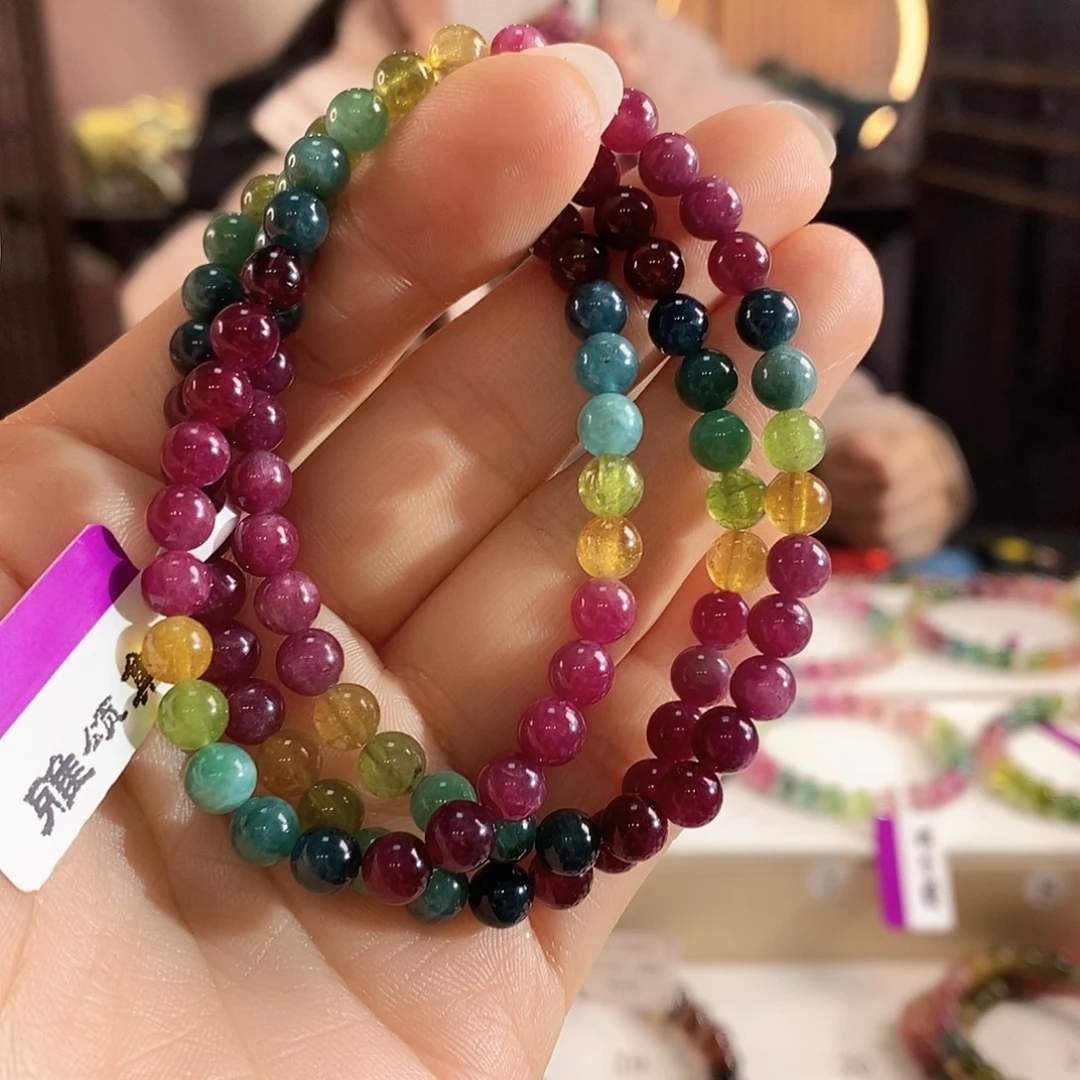 未镶嵌碧玺手链G2069三圈颜色微差