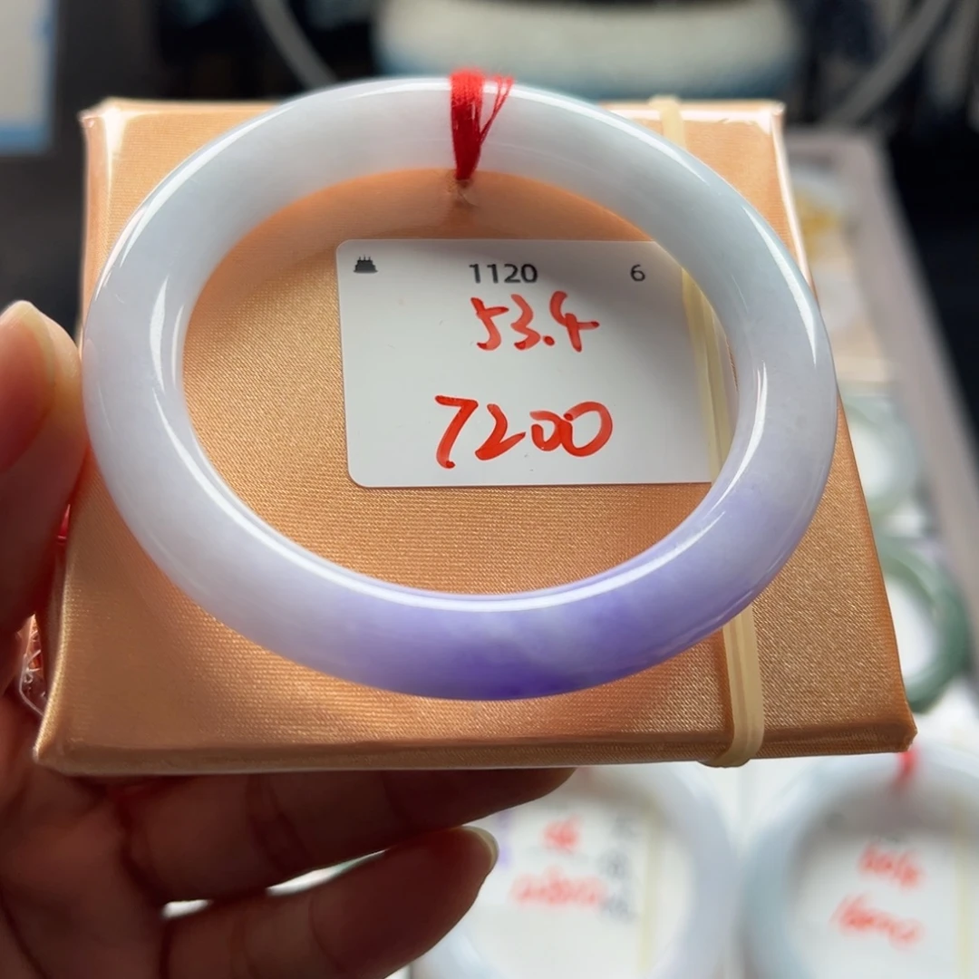 翡翠未镶嵌手镯53.4圆条