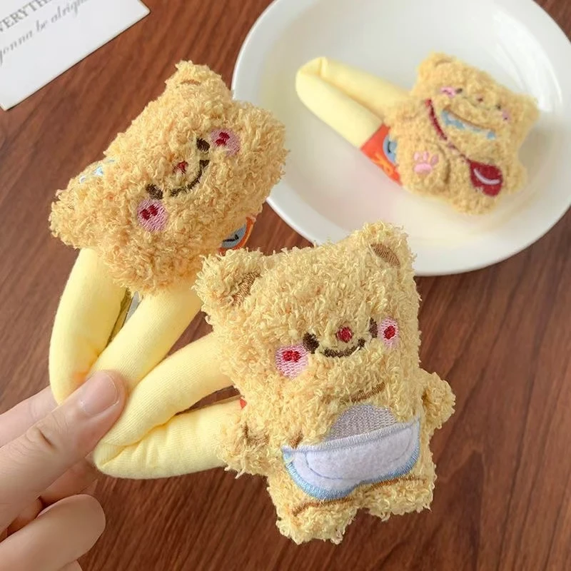 卷毛黄油小熊背包BB夹新款少女风ins大号大肠圈发夹侧边夹发饰