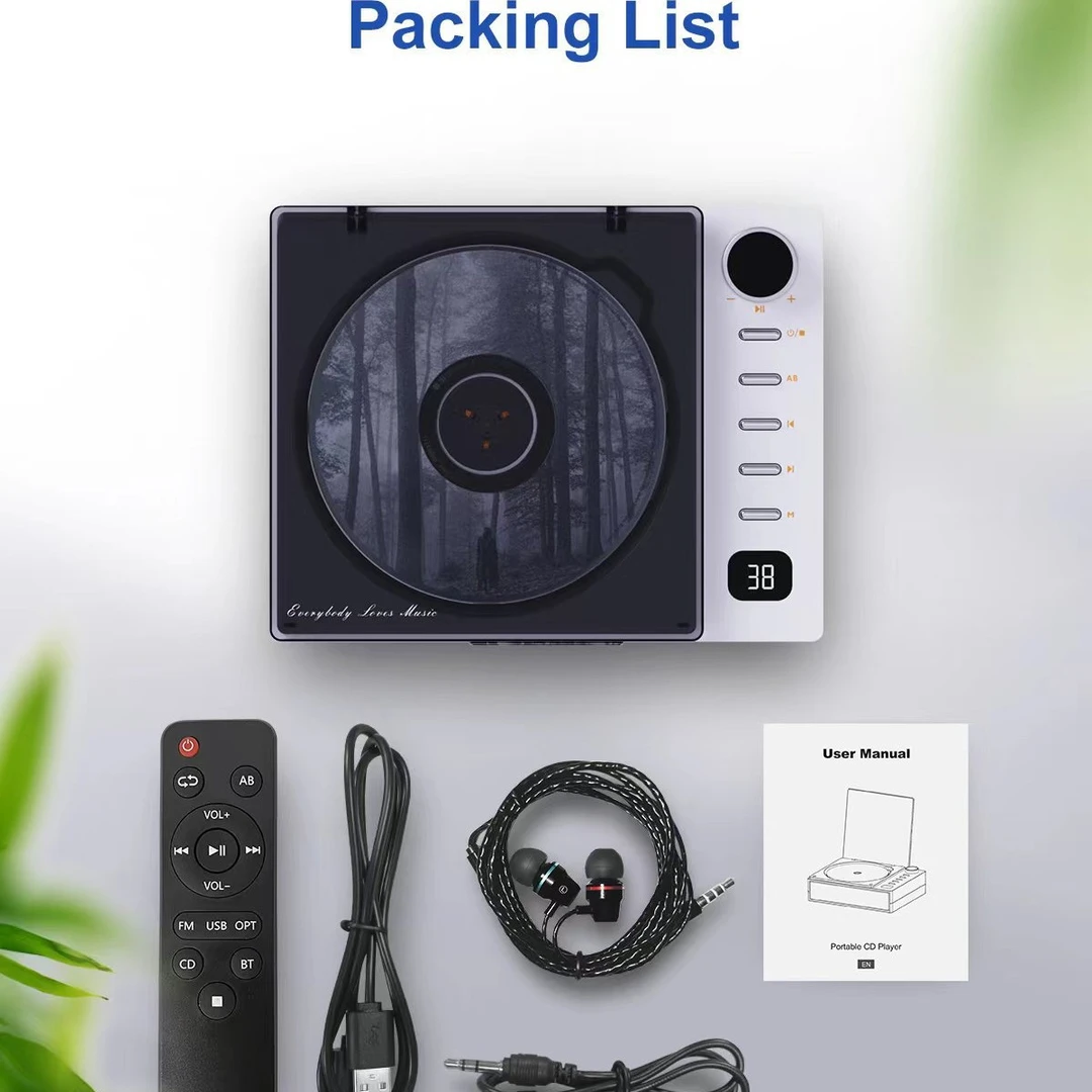 跨境CD机复古专辑播放器壁挂蓝牙音响礼物渠道便携带胎教机学英语