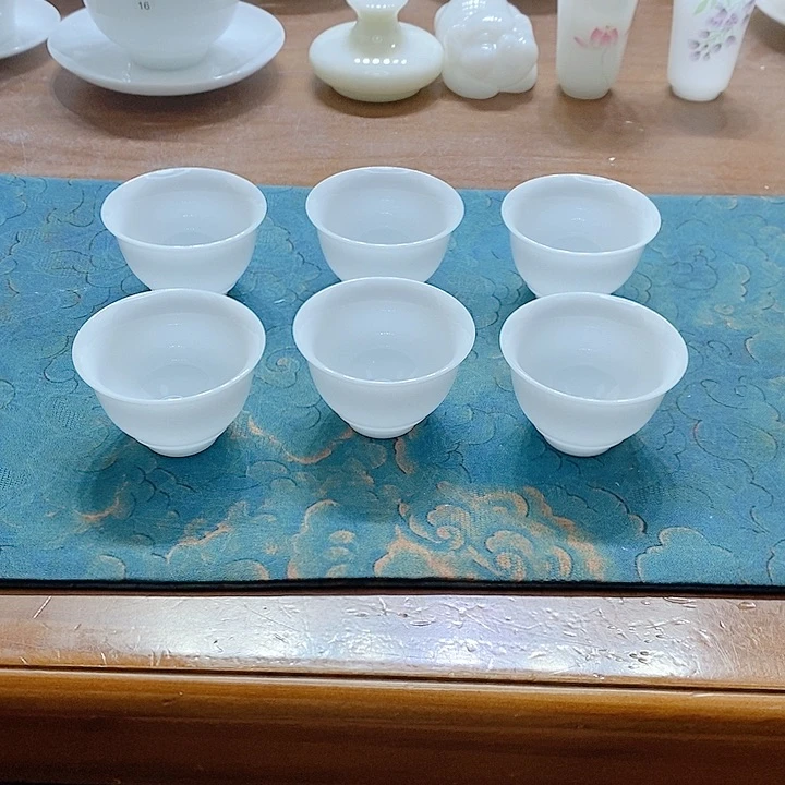 高端冰种玉瓷盖碗茶杯