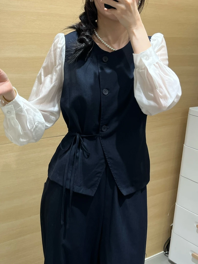 高级感老钱风拼色套装女2025新款秋季极简风优雅风通勤时尚两件套