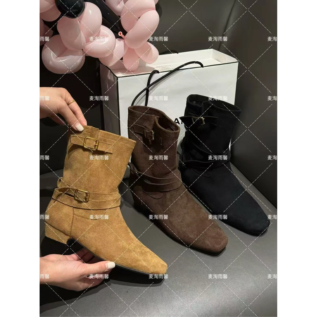 771-163法式复古百搭方筒时装靴