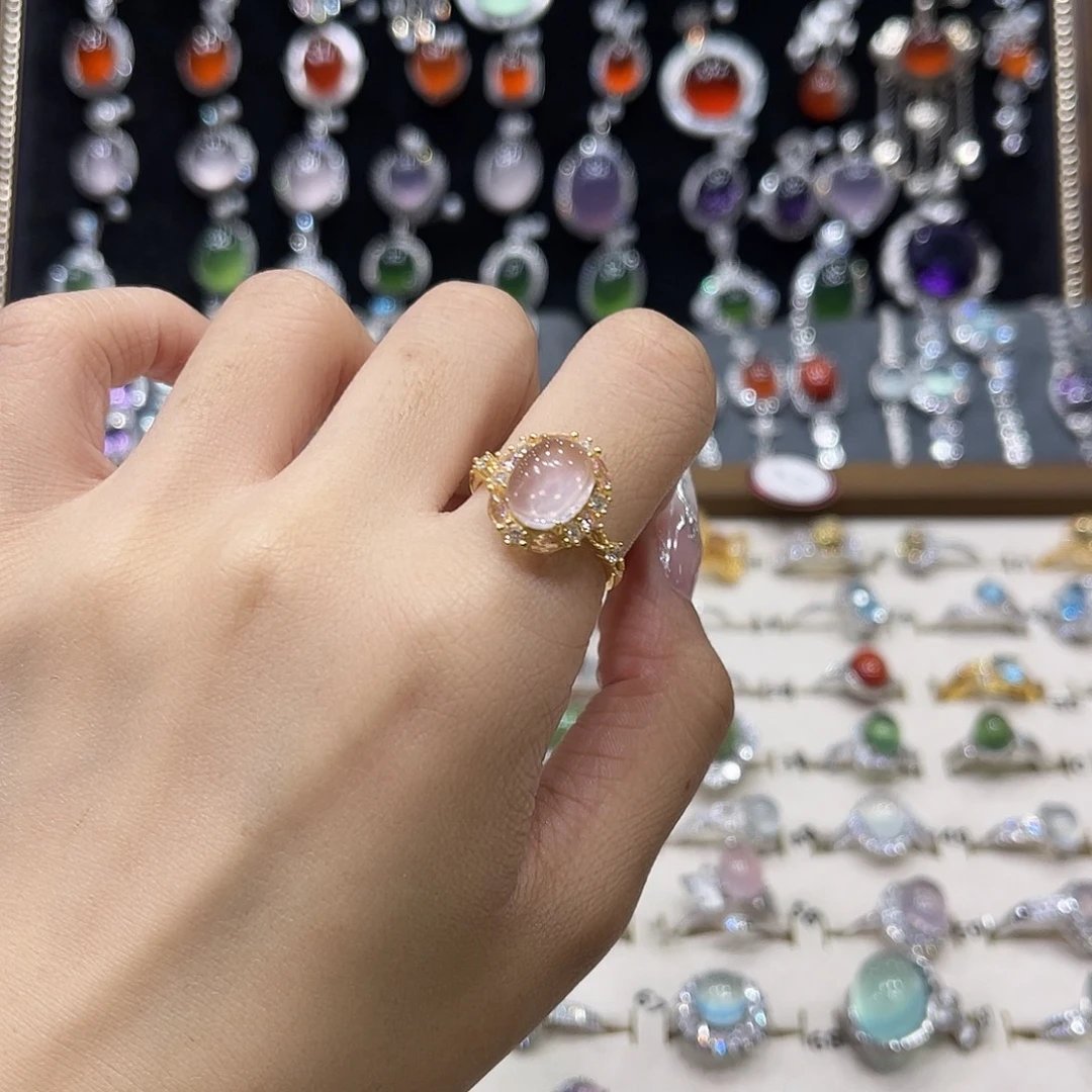 沈***宜银S925镶嵌岫玉戒指