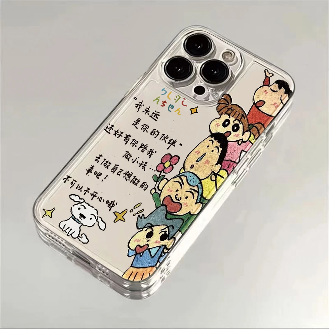 蜡笔小新适用苹果iPhone15/16promax华为手机壳13/14太空12软壳xr