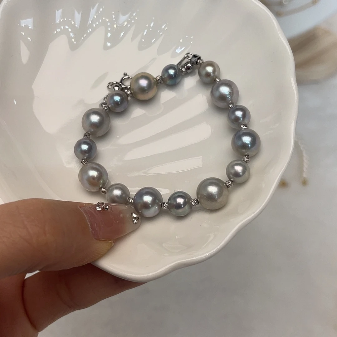 海水珍珠手绳银S925镶嵌