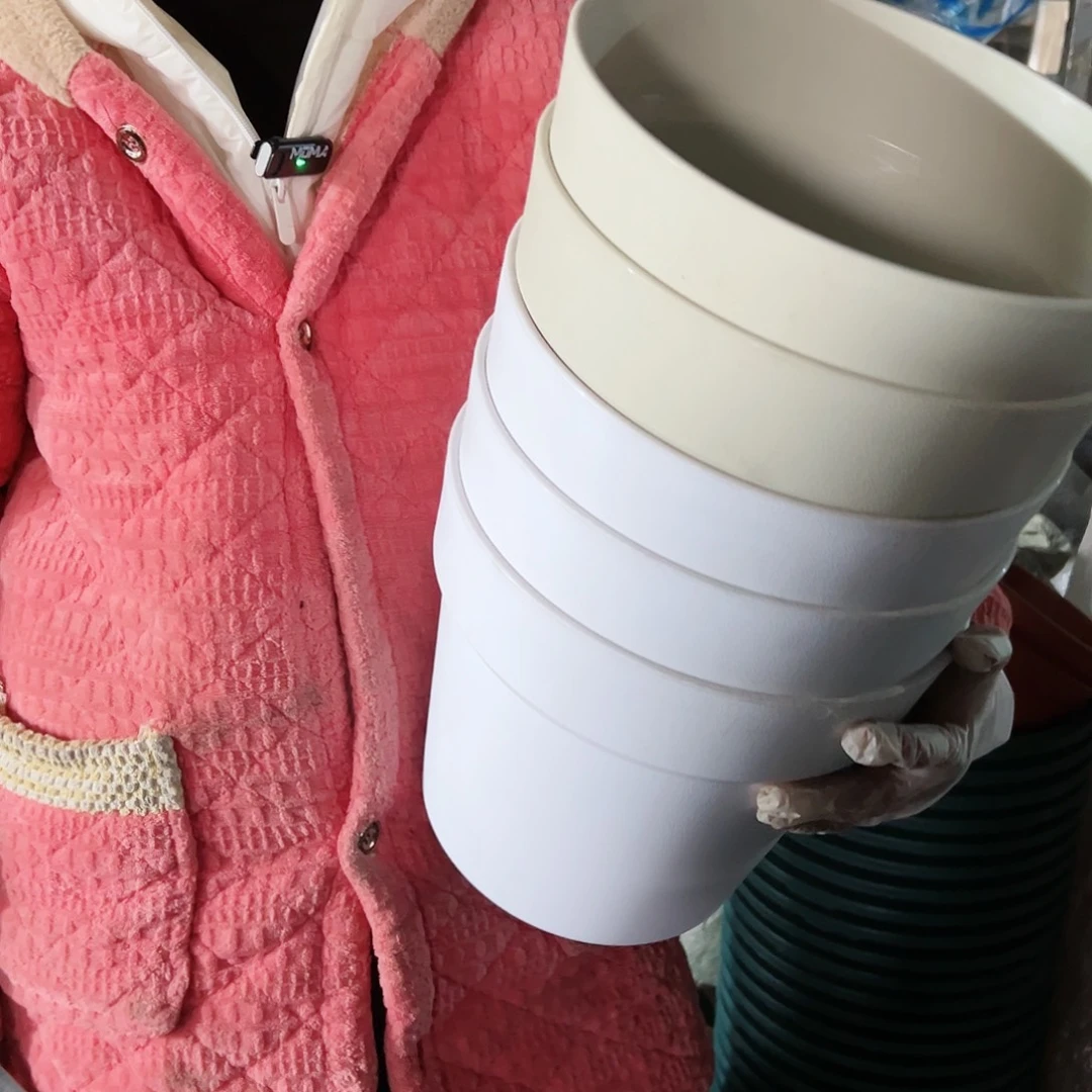 树脂瑕疵仿陶盆HT14#米白2个白3个无托