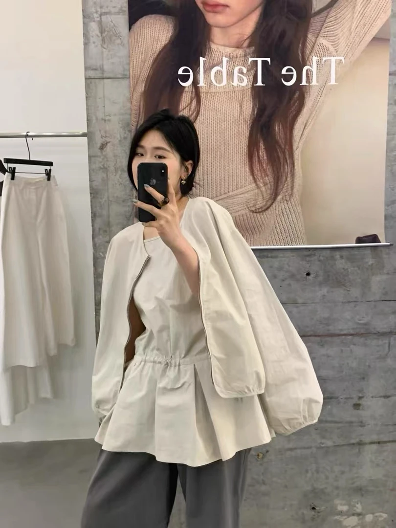 灰灰呀！11103  韩系简约风百搭防晒衫+清新日系吊带背心套装