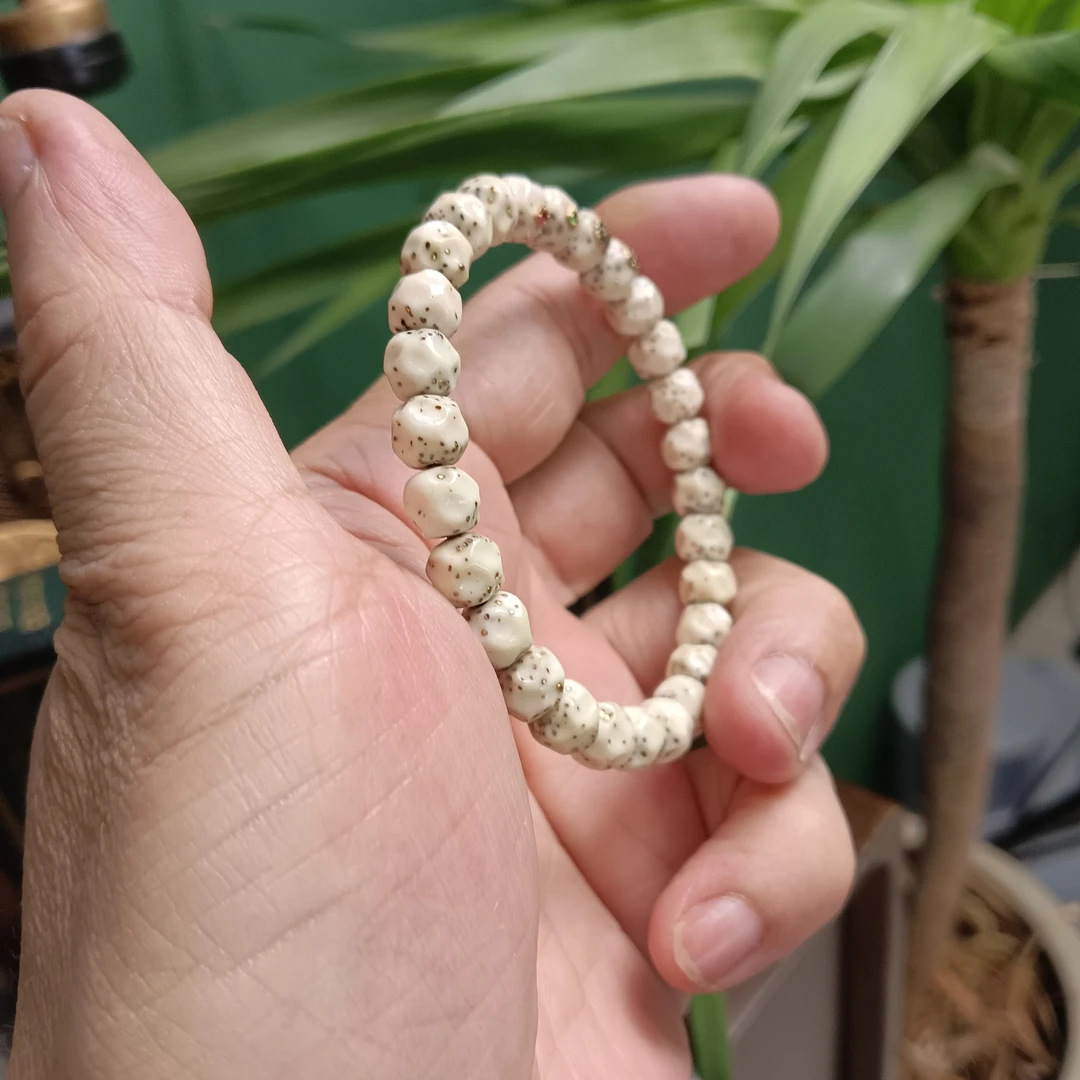 【瑾绣瑞盈星月专场】星月菩提古瓷白数星星无相手串sw013  8mm