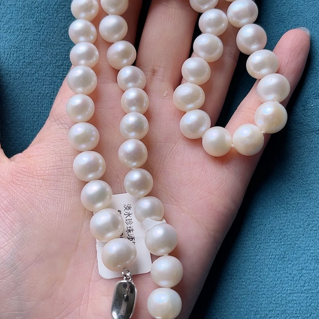 淡水珍珠银S925镶嵌项链