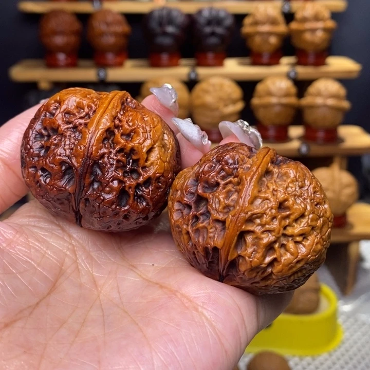 文玩核桃把件七彩大元宝37号