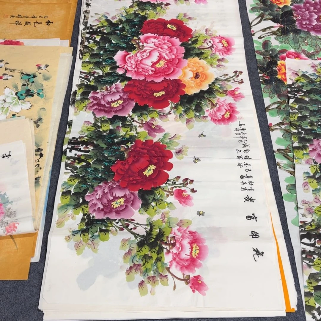 国画180×70手绘画画画