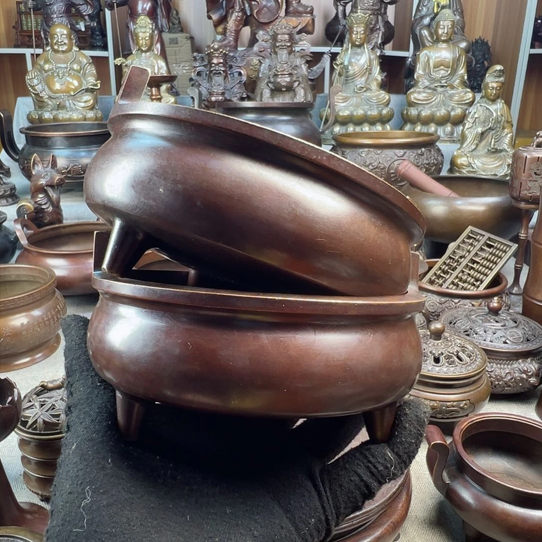 锌**成铜香炉铜摆件铜工艺品风水摆件