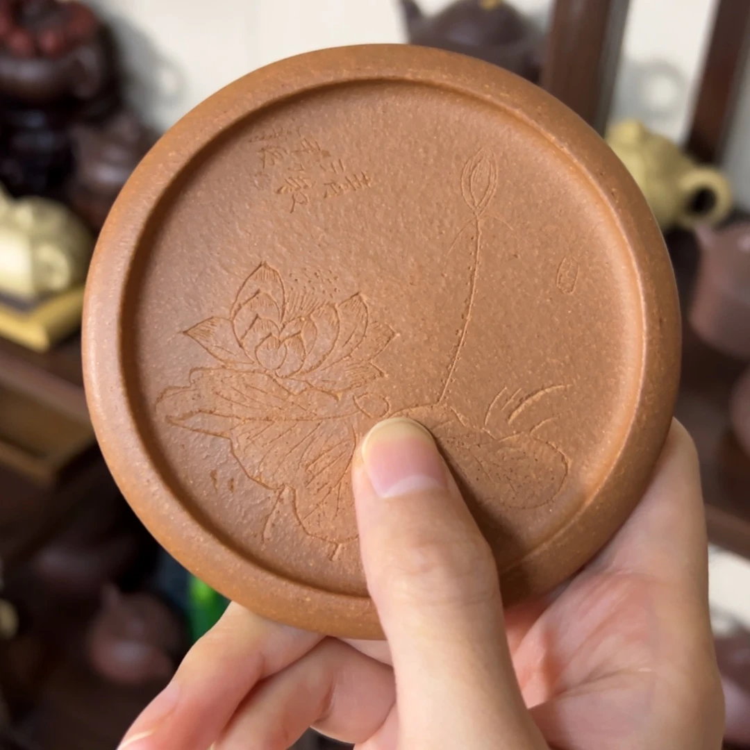 茶壶紫砂段泥荷花杯垫