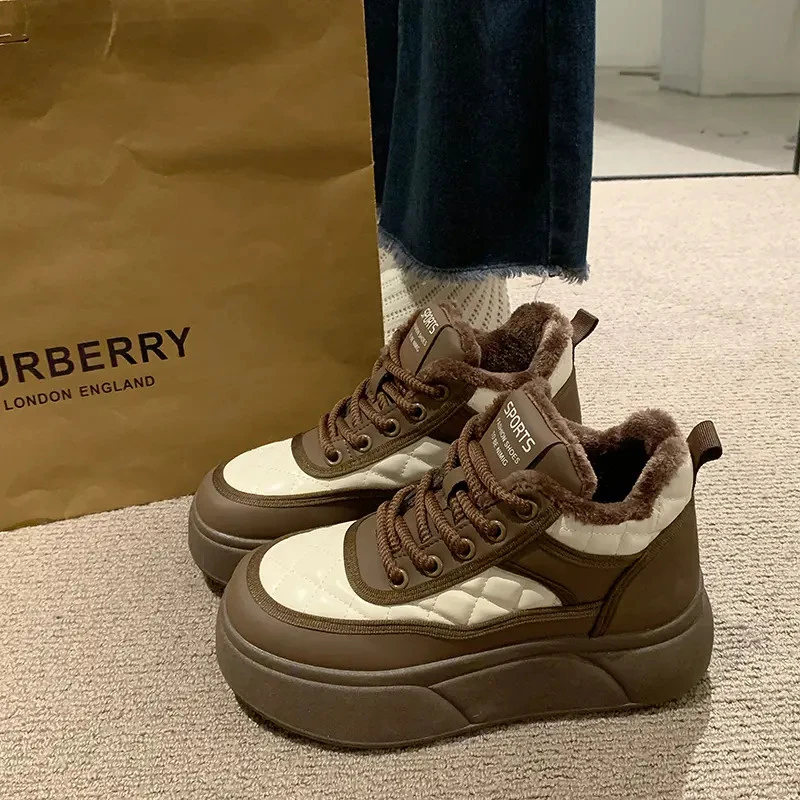 雪地靴女冬季2025冬季保暖加绒短靴加厚锁温百搭厚底防水棉鞋高帮