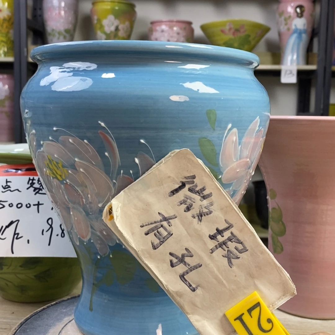 景德镇手工手绘陶瓷花盆