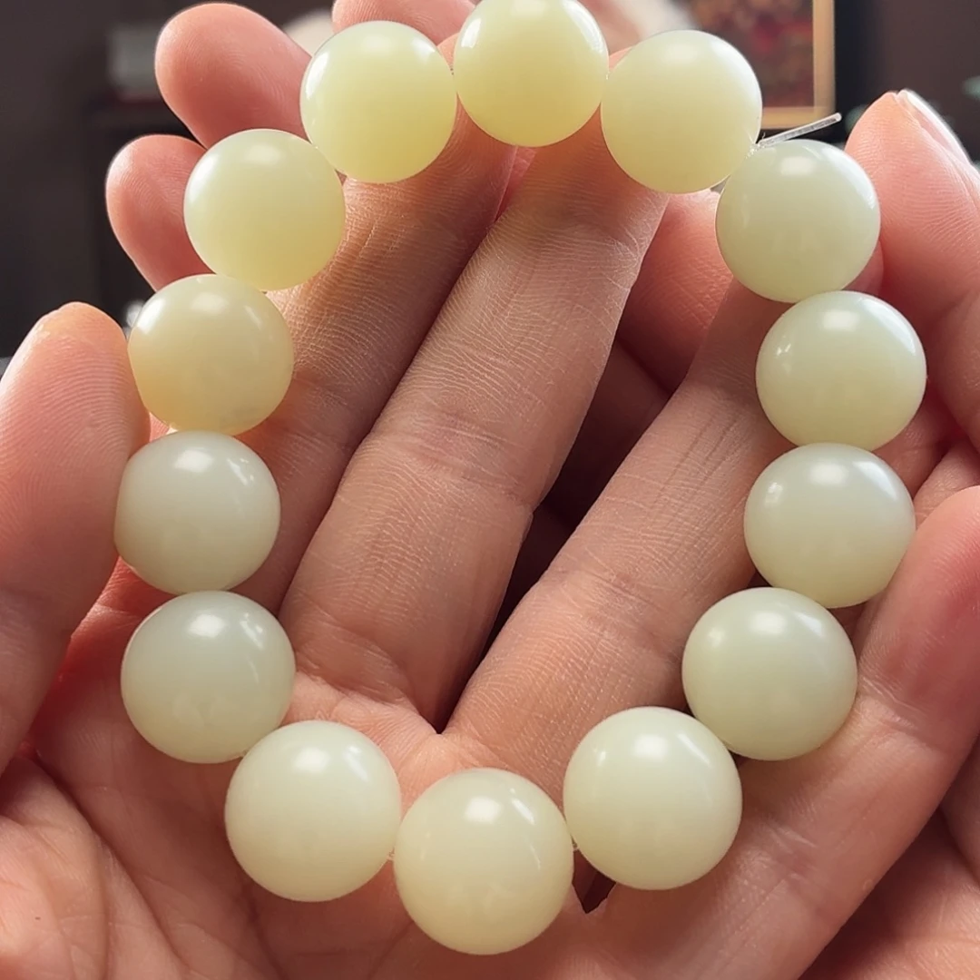 和田玉未镶嵌手链新疆和田玉白玉圆16