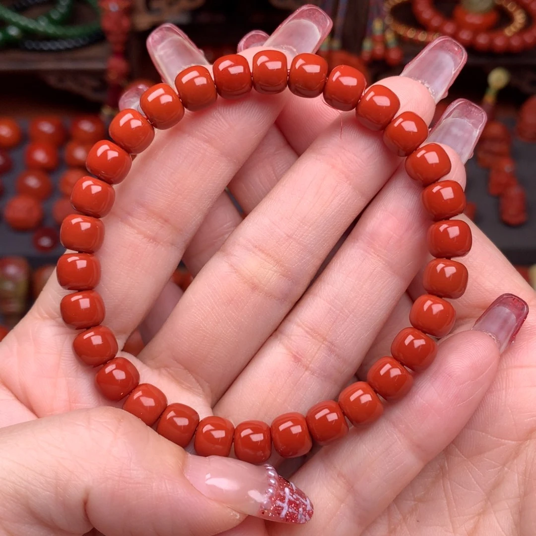 南红玛瑙精工老型手串未镶嵌7.2