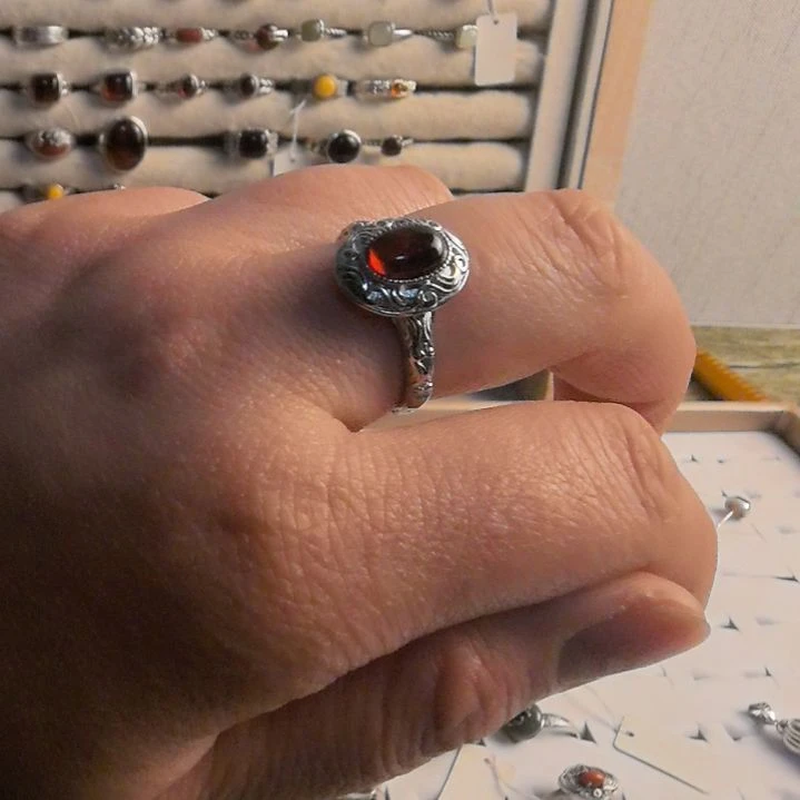 和田玉（糖玉）银S925镶嵌戒指