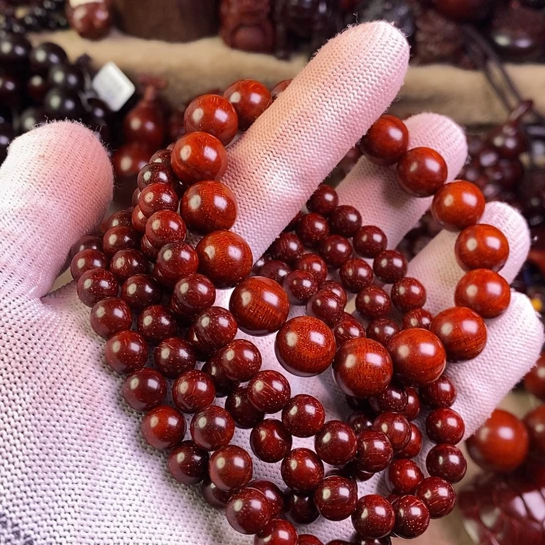 小叶紫檀手串/手链?**?无胶无蜡1.2➕0.8