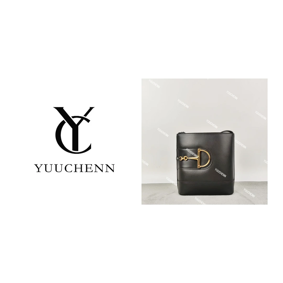 YUUCHENN/【Bucket Bag】进口牛皮18cm 黑色 HH6178