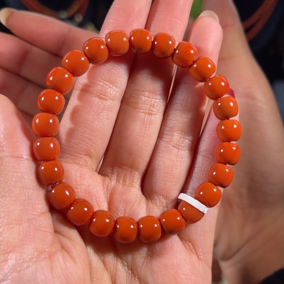 南红玛瑙未镶嵌老形单圈8mm