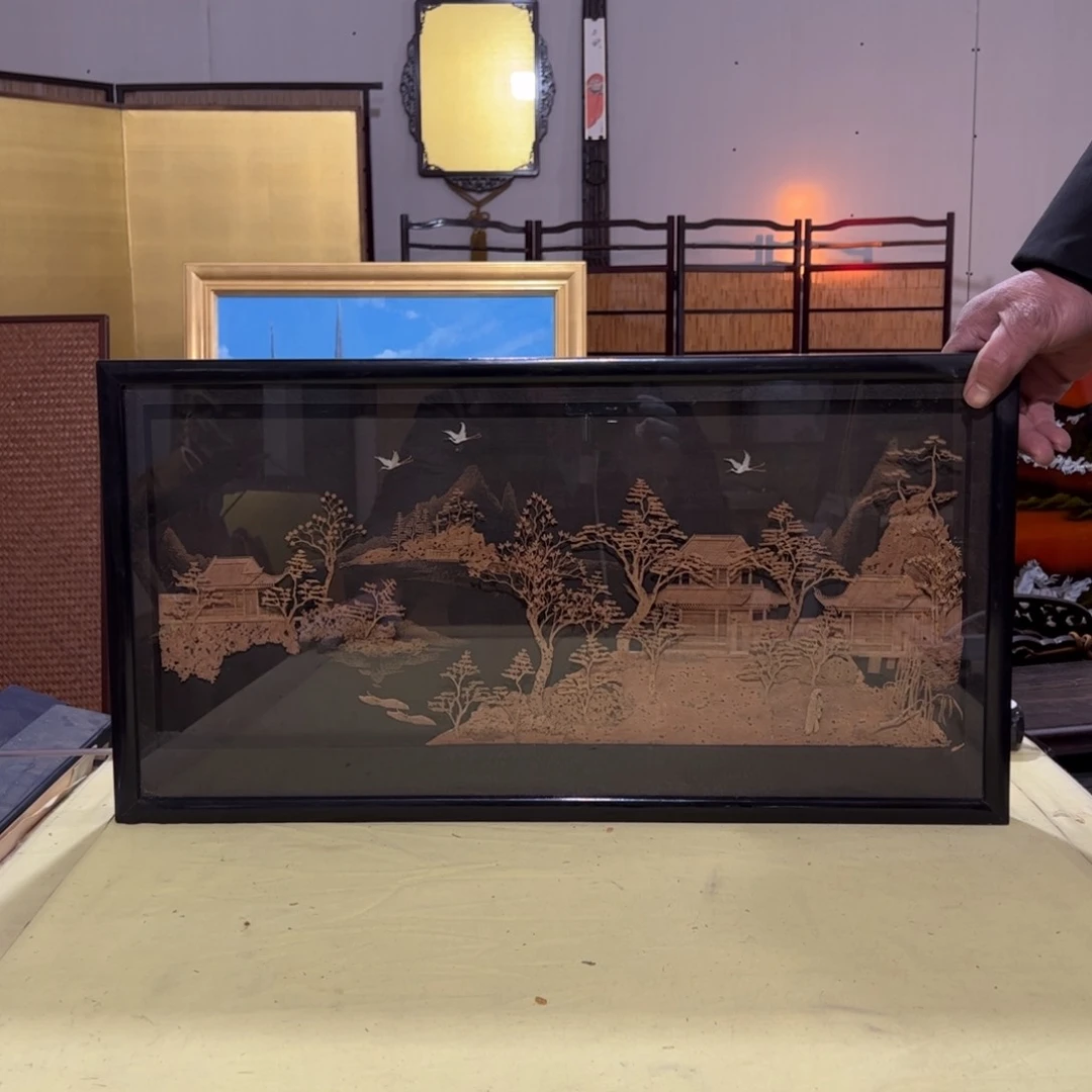 绘画明**舍屏风框画茶空间设计