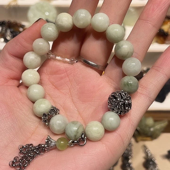 蛇纹石玉合金颈饰