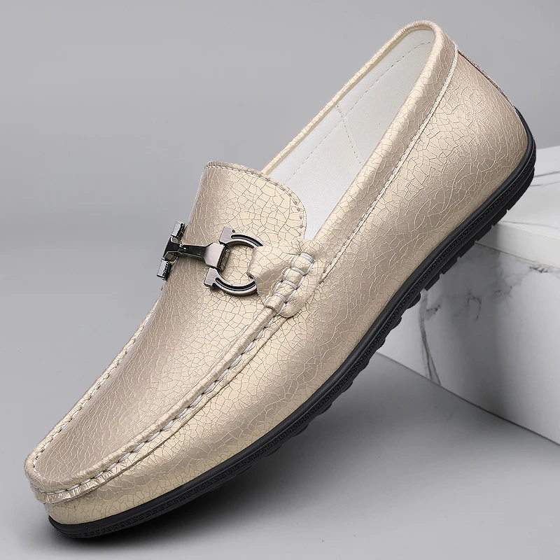 高档手工豆豆鞋男款爆款2025新款男士休闲皮鞋软底透气百搭驾车鞋