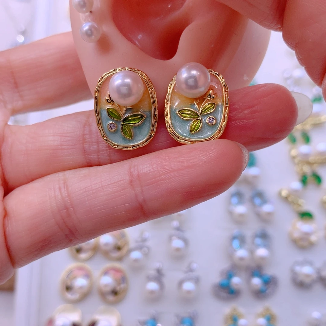 耳饰合金淡水珍珠