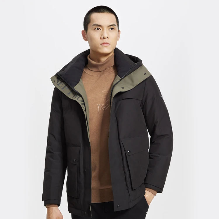 【反季福利】七匹狼男士保暖连帽立领羽绒服保暖休闲时尚外套8723