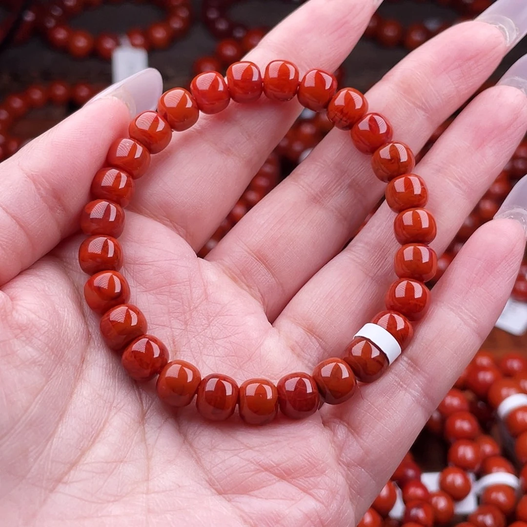 南红玛瑙未镶嵌瓦西云端手串7+mm