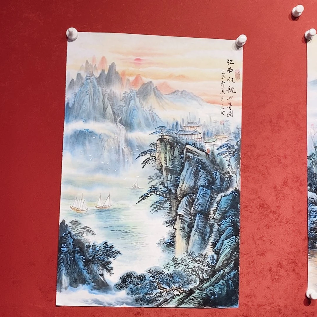 国画荣立明2.7平尺山水佳作