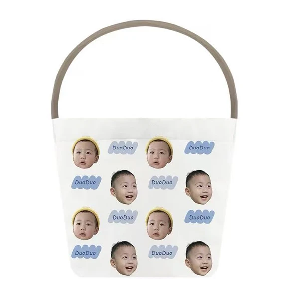 手提包印字磁扣卡通水桶帆布包