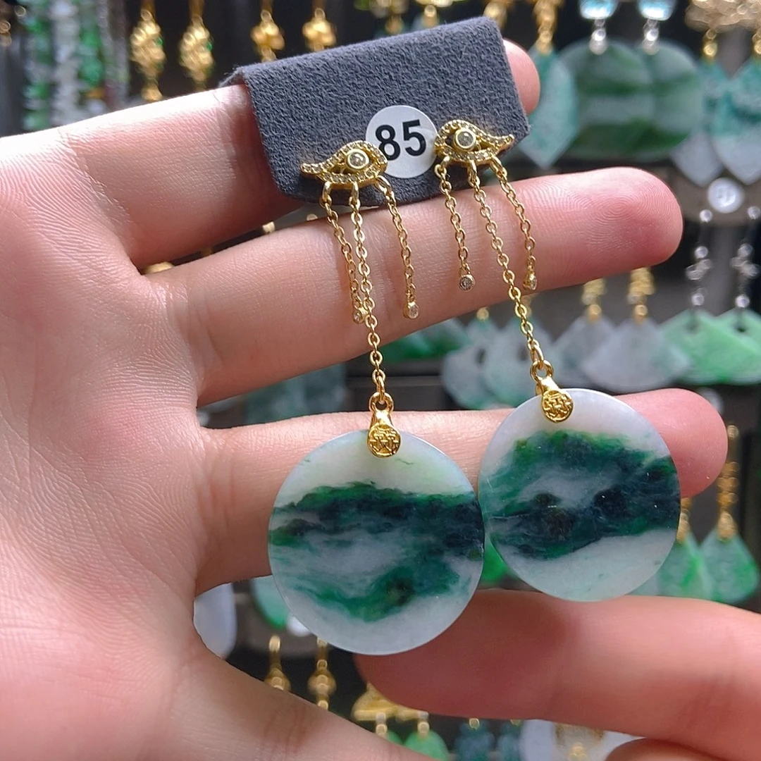 翡翠未镶嵌耳饰翡翠