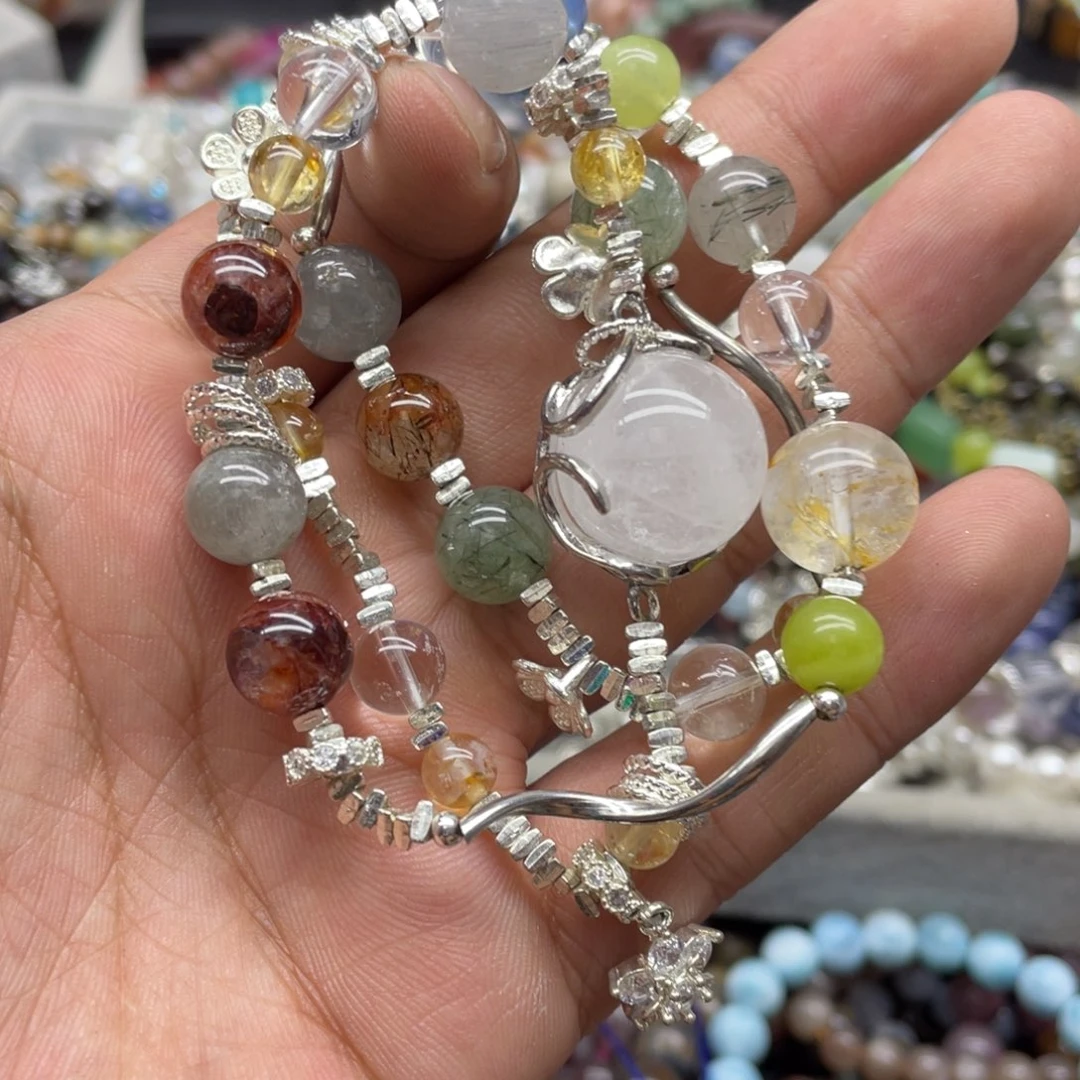 银S800镀金镶嵌颈饰紫晶