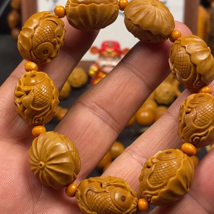 手串/手链橄榄核橄榄核荷叶鱼