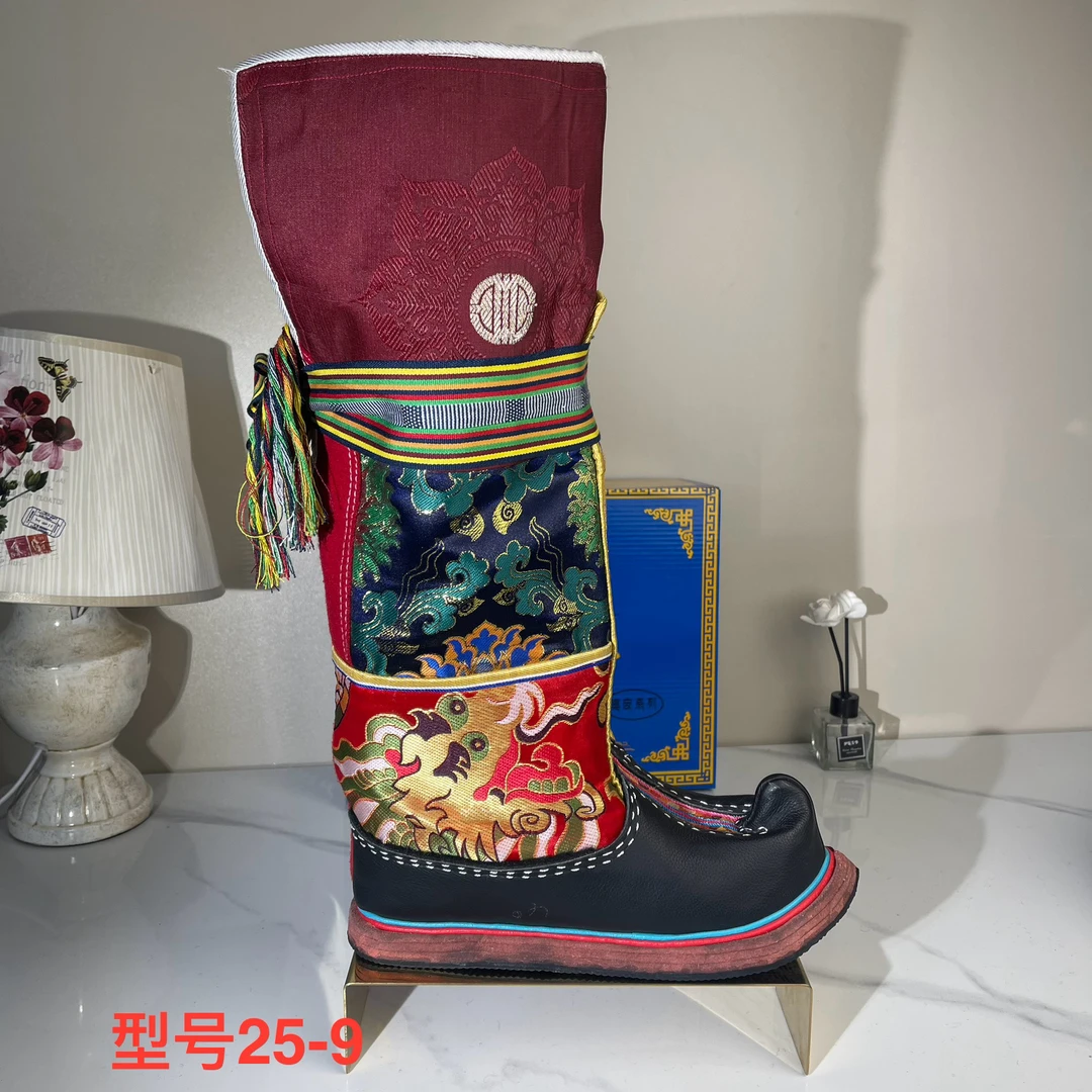 25-9翘头套筒尖头传统藏靴时装靴靴子长筒休闲纯手工