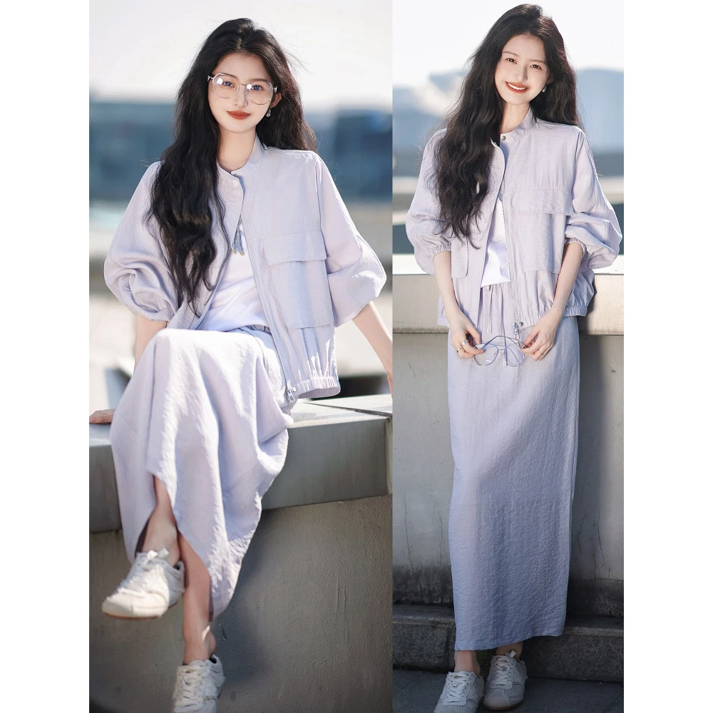 显瘦真丝:天空之城.|2025新款宽松百.搭千金清冷感贵赴约极简女装