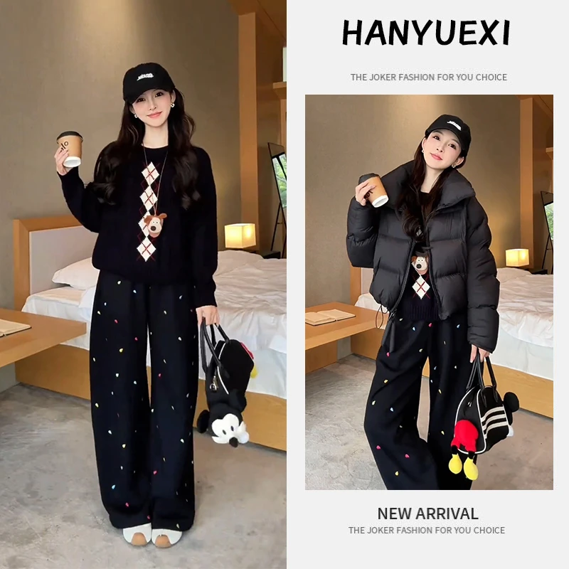 流行时尚穿搭一整套女装2026春季新款减龄洋气外套毛衣裤子三件套