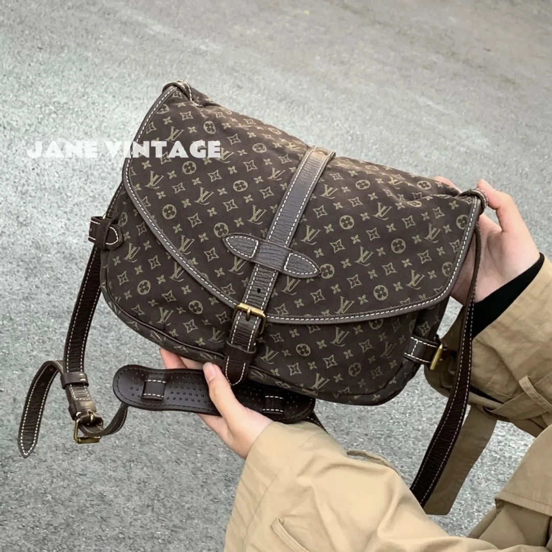 95新 LouisVuitton/路易威登 LV棕丹宁双子星单肩斜挎包