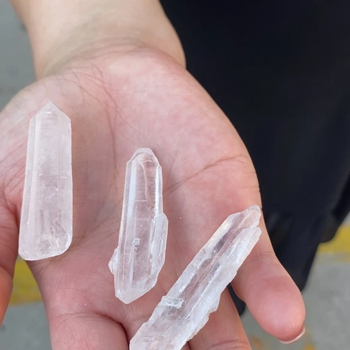 水晶珠宝半成品未镶嵌白水晶条（3）个装多样性发货40-50