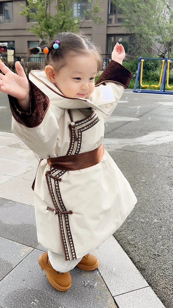 【MINO】儿童圣诞新年民族风棉服蒙古袍冬季休闲男女通用保暖冲锋衣