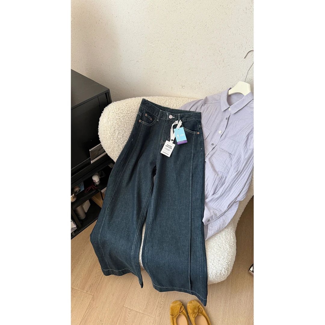 苏安家｜“松弛3D腿精”  复古色显瘦宽松牛仔裤阔腿裤（无弹薄款）