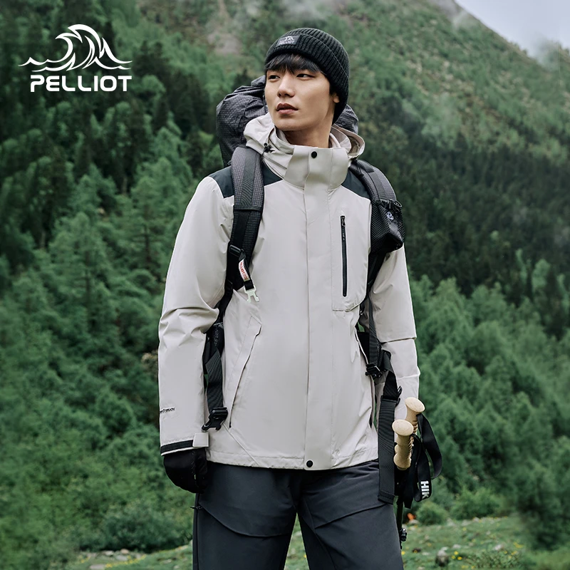 伯希和户外防水男款三合一可拆卸摇粒绒内胆防风收腰外套登山服