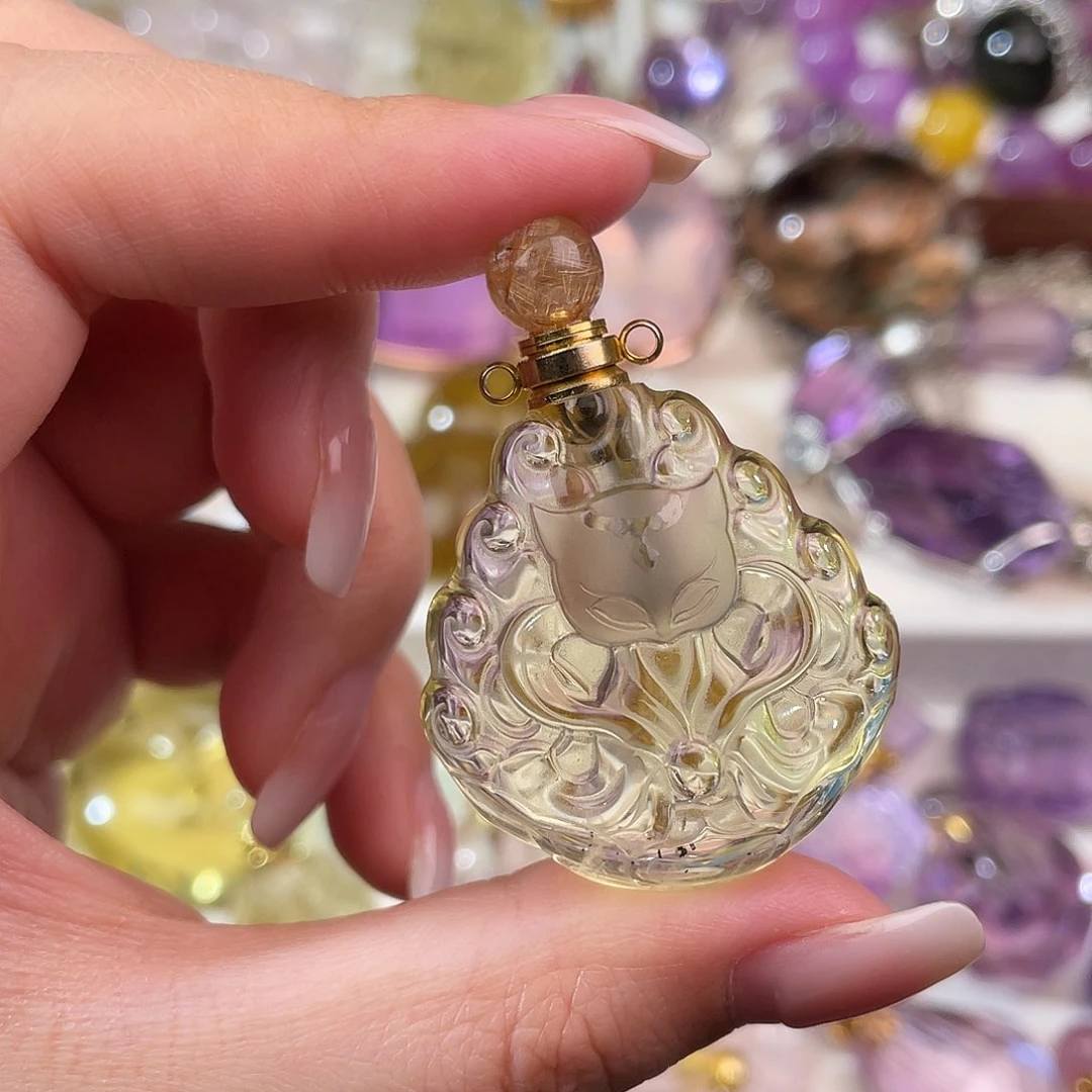 水晶颈饰未镶嵌猫*天然水晶吊坠059